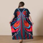 Swimming Gear Printed Rayon Bikini Cover-Up – Loose-Fit Plus-Size Dress