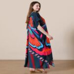 Swimming Gear Printed Rayon Bikini Cover-Up – Loose-Fit Plus-Size Dress