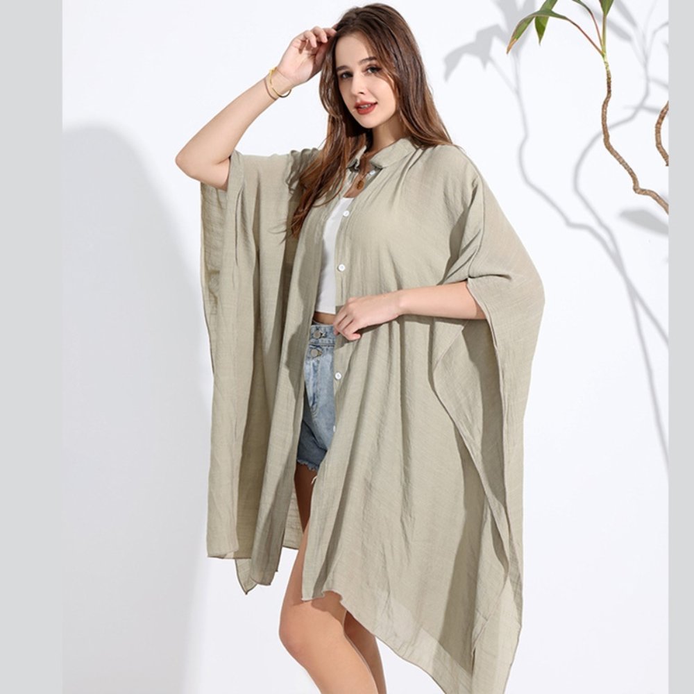 Swimming Gear Long sun-protection cardigan wrap